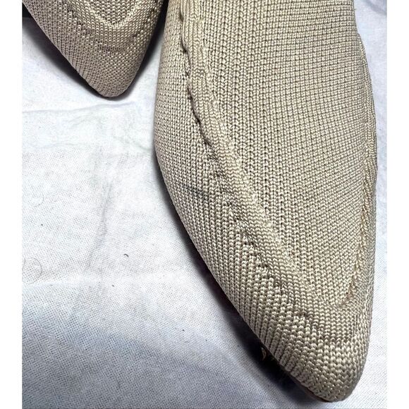 Steve Madden Womens Sabin Knit Slip-On Pointed Toe Mules Flat Shoes Cream Size 7 - Picture 2 of 6